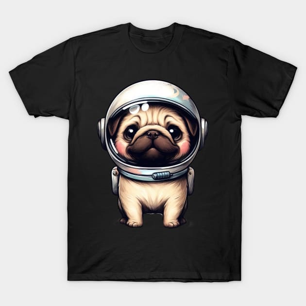 Pug astronaut cute little T-Shirt by Evgmerk